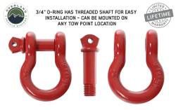 Overland Vehicle Systems - Overland Vehicle Systems 19019904 Recovery Shackle 3/4" 4.75 Ton Red - Image 2