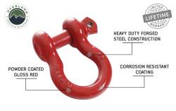 Overland Vehicle Systems - Overland Vehicle Systems 19019904 Recovery Shackle 3/4" 4.75 Ton Red - Image 4