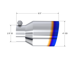 MBRP Exhaust - MBRP Exhaust T5176BE 2.5" Inlet Exhaust Tip T304 Stainless Steel Burnt End - Image 2