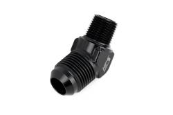 HPS Performance - HPS AN823-10 -10AN Flare To 1/2" NPT/Metric Adapter Aluminum Black 45-DEGree - Image 2