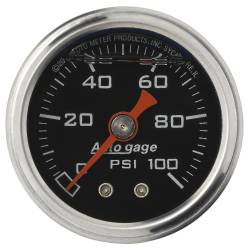 AutoMeter - AutoMeter 2174 Autogage Fuel Pressure Gauge Liquid Filled Black 0-100PSI 1-1/2" - Image 1