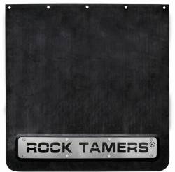 Rock Tamers - Rock Tamers 00108 Black/Stainless Mud Flap System 2" Hitch-Mount RV/Boat/Trailer - Image 1