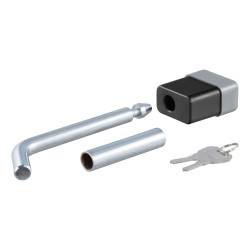 CURT - CURT 23024 Chrome 1/2" Hitch Coupler Lock 5/8" Adapter 1-1/4" or 2" Receiver - Image 1
