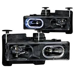 Anzo USA Black Crystal Headlight Set w/LED Halo GM C/K Trucks/SUVs 111007