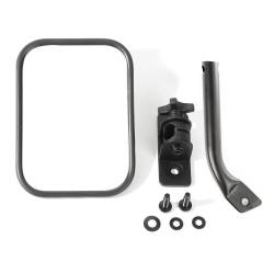 Rugged Ridge - Rugged Ridge 11025.20 Black Rectangular Stubby Trail Mirror 97-18 Jeep Wrangler - Image 1