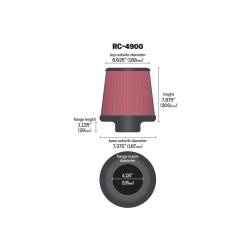 K&N - K&N RC-4900 Universal Clamp-On Air Filter - Image 2