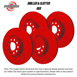 SP Performance - SP Perf KT-FRR-F-R-000148 Drill/Slot Red Rotors 02-05 Audi A4 02-06 A4 Quattro - Image 1