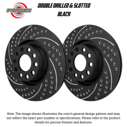 SP Performance - SP Performance S33142C-B DBL-Drill/Slot Black Front Rotors 11-20 Porsche Cayenne - Image 1