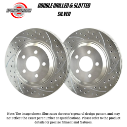 SP Performance - SP Performance S33142C-P Dbl-Drill/Slott SLVR Front Rotors 11-20 Porsche Cayenne - Image 1
