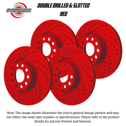 SP Performance - SP Perf KT-FRR-S-R-002788 Drill/Slot Red Rotors for 10-16 Hyundai Genesis Coupe - Image 1