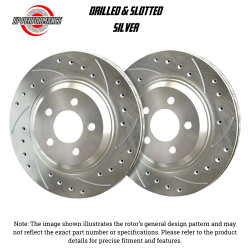 SP Performance - SP Performance F52011C-P Drilled & Slotted SLVR Zinc Front Rotors 21-24 Tesla S - Image 1