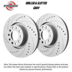 SP Performance - SP Performance F54307D Drill/Slotted Grey Rear Rotors 23-25 Ford F350 Super Duty - Image 1