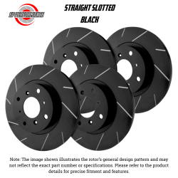 SP Performance - SP Perf KT-FRR-T-B-008129 Slotted Black Rotors for 22-25 Toyota Corolla Cross - Image 1