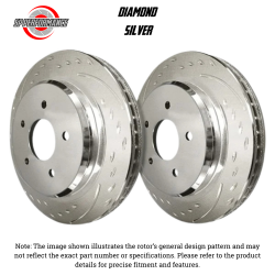 SP Performance - SP Performance D06-087-P Diamond Silver Zinc Rear Rotors 95-99 M3/98-02 Z3 M - Image 1