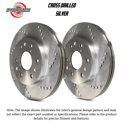 SP Performance - SP Performance C06-172E-P Cross Drilled Silver Zinc Front Rotors 85-88 BMW 535i - Image 1
