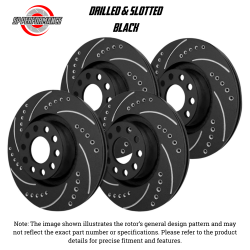 SP Performance - SP Perf KT-FRR-F-B-004597 Drill/Slot Black Rotors 93-99 Mitsubishi 3000GT VR-4 - Image 1