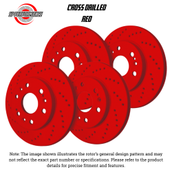 SP Performance - SP Perf KT-FRR-C-R-008124 Drilled Red Rotors for 22-25 Toyota Corolla Cross - Image 1
