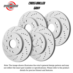 SP Performance - SP Perf KT-FRR-C-G-002774 Drilled Grey Rotors for 10-16 Hyundai Genesis Coupe - Image 1