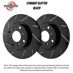 SP Performance - SP Performance T61024C-BP Black Slotted Brake Rotors 69 Ford Galaxie 500 - Image 1