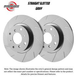 SP Performance - SP Performance T63088C Slotted GREY Zinc Front Rotors for 15-21 Dodge Charger - Image 1