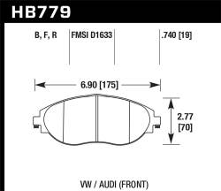 Hawk Performance - Hawk Performance HPS High Performance Street Brake Pads HB779F.740 - Image 1