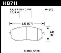 Hawk Performance - Hawk Performance HPS High Performance Street Brake Pads HB711F.661 - Image 1