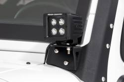 Rough Country Lower Windshield Light Mounts Black for Jeep Wrangler JK 70044