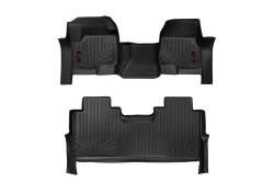 Rough Country Front/Rear Floor Liners Black 17-24 Super Duty Crew M-51173