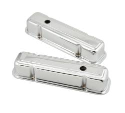Mr Gasket 9805 Valve Cover Chrome Plated Baffled Pair for Pontiac