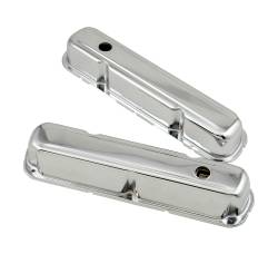 Mr Gasket 9806 Valve Cover Chrome Plated Tall Racing Style Baffled Pair