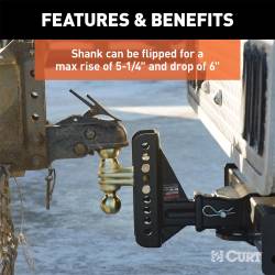 CURT - CURT 45902 Adjustable Channel Ball Mount - Image 4