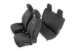 Rough Country Front/Rear Seat Covers Black for 13-18 Jeep JK 2DR 91007