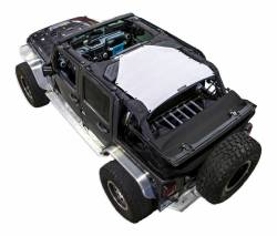 SpiderWebShade Mesh Bikini Top-White for JK 4DR SWS-SHDTOP-01-JK4D-REAR-WHT