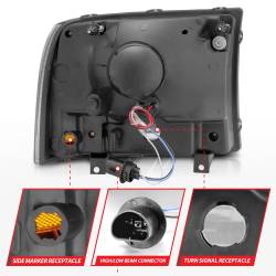 Anzo USA - Anzo USA Crystal 1-Piece Headlight Set Chrome Super Duty/Excursion 111088 - Image 5