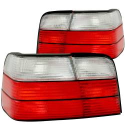 Anzo USA Chrome Euro Red/Clear Lens Taillight Set BMW 3-Series Sedan 221216