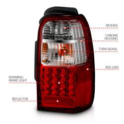Anzo USA - Anzo USA 311070 Chrome LED Red/Clear Lens Taillight Set for 01-02 4Runner - Image 4