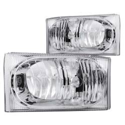 Anzo USA 111023 Chrome Crystal Headlight Set for Ford Super Duty/Excursion