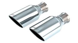 Borla - Borla 60718 Tip Kit Single Round Rolled Edge Angle-Cut Bright Chrome - Image 1