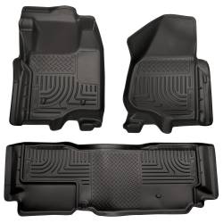 Husky Liners 98721 Weatherbeater Front/Rear Floor Liners Black for Ford SD
