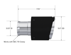 MBRP Exhaust - MBRP Exhaust T5197CF 5" OD SEC 70 Inlet 7.8" Long CF - Image 2