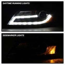 Spyder Auto - Spyder Auto 5081544 Black/Clear DRL Projector Headlights for 09-12 Audi A4/S4 - Image 2