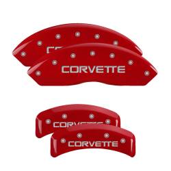 MGP Caliper Covers - MGP Caliper Covers 13013SCV4RD Front/Rear Red for 88-96 Chevrolet Corvette - Image 1