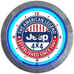 Neonetics - Neonetics Jeep Logo The American Legend Neon Clock 8JEEPX - Image 1