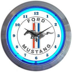 Neonetics - Neonetics Ford Mustang Blue Neon Clock 8MUST1 - Image 1