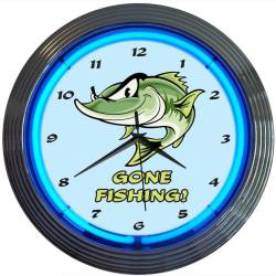 Neonetics - Neonetics Gone Fishing Neon Clock 8GFISH - Image 1