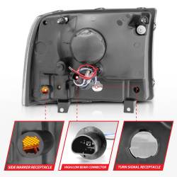 Anzo USA - Anzo USA Crystal 1-Piece Headlight Set Black Super Duty/Excursion 111106 - Image 5