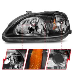 Anzo USA - Anzo USA Black Crystal Headlight Set Honda Civic 121070 - Image 3