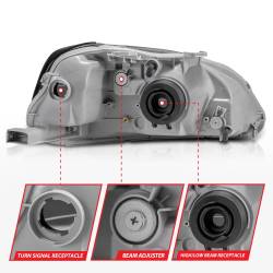Anzo USA - Anzo USA Black Crystal Headlight Set Honda Civic 121070 - Image 5