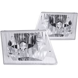 Anzo USA - Anzo USA Chrome Crystal Headlight Set Ford Econoline Van 111026 - Image 1