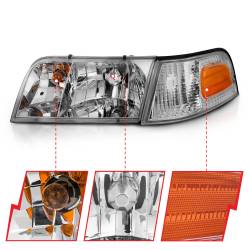 Anzo USA - Anzo USA 121556 Crystal Headlight Set for 98-11 Crown Victoria - Image 3